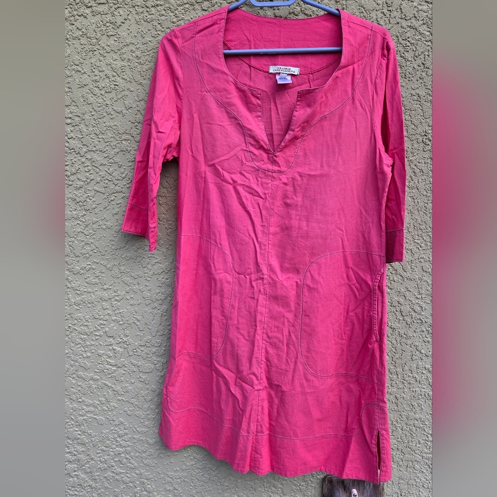 Prairie Underground Pink Elbow Sleeve Tunic Dress